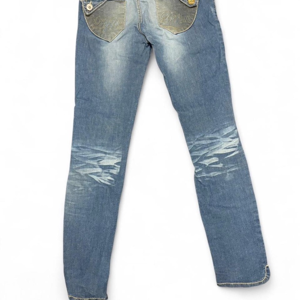 Apple Bottoms Jeans Women’s Light Wash Embroidered Logo Pocket Skinny Y2K Denim - Picture 4 of 8